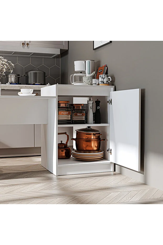 Milano Bar Masası Dolaplı Yüksek Mutfak Yemek Masası